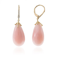 14K Pink Opal Gold Earrings (CIRARI)