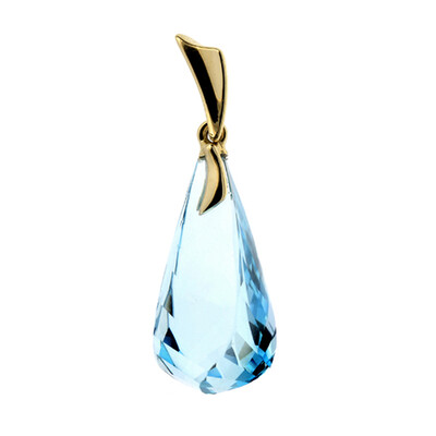 9K Sky Blue Topaz Gold Pendant (dagen)