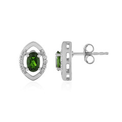 Russian Diopside Silver Earrings