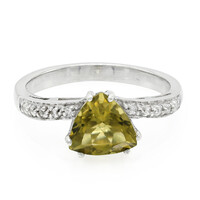 Olive Quartz Silver Ring