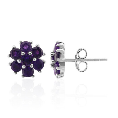 Zambian Amethyst Silver Earrings