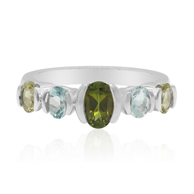 Green Tourmaline Silver Ring