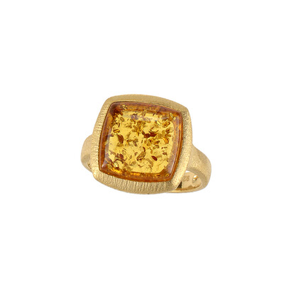 Cognac Baltic Amber Silver Ring (dagen)