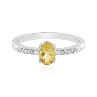 Yellow Beryl Silver Ring