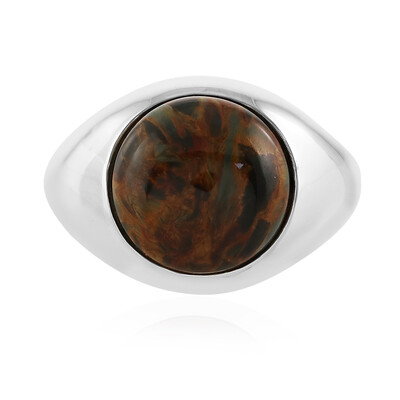 Golden Pietersite Silver Ring