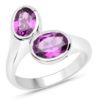 Magenta Garnet Silver Ring