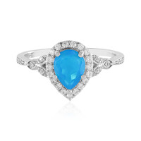 Blue Ethiopian Opal Silver Ring