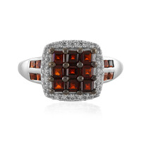 Red Garnet Silver Ring