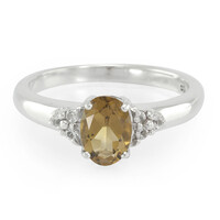 Champagne Quartz Silver Ring