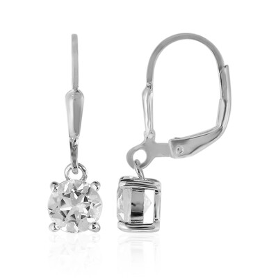 White Topaz Silver Earrings