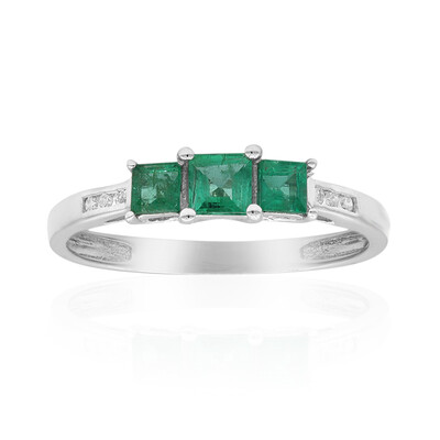 10K AAA Zambian Emerald Gold Ring