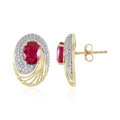 9K Madagascar Ruby Gold Earrings (Ornaments by de Melo)