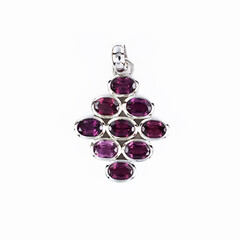 Mozambique Garnet Silver Pendant