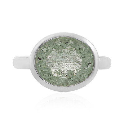 Green Amethyst Silver Ring (MONOSONO COLLECTION)