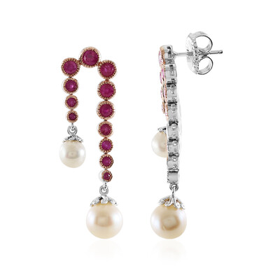 Cream Freshwater Pearl Silver Earrings (Gems en Vogue)