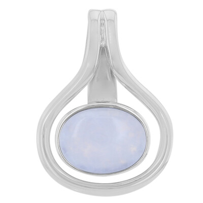 Blue Chalcedony Silver Pendant