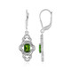 Russian Diopside Silver Earrings