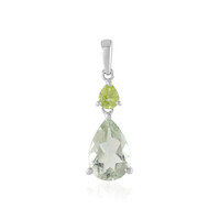 Green Amethyst Silver Pendant