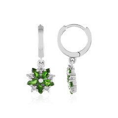 Russian Diopside Silver Earrings