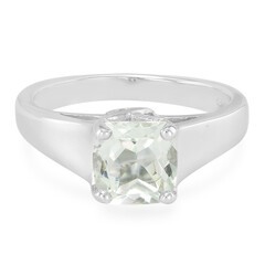 Green Amethyst Silver Ring