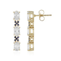 9K White Sapphire Gold Earrings (Adela Gold)