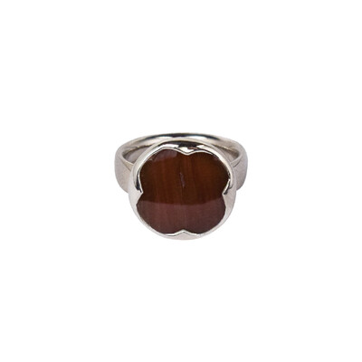 Petrified Wood Silver Ring