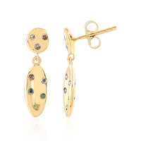 I2 Yellow Diamond Silver Earrings