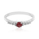 Noble Red Spinel Silver Ring