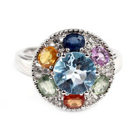 Sky Blue Topaz Silver Ring