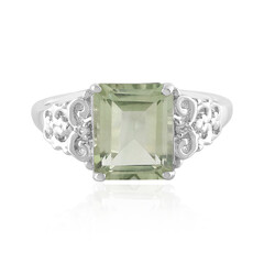 Green Amethyst Silver Ring