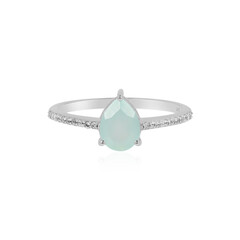 Aqua Chalcedony Silver Ring