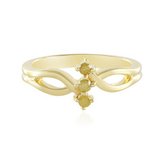 I3 Yellow Diamond Silver Ring