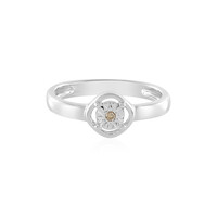 I3 Champagne Diamond Silver Ring