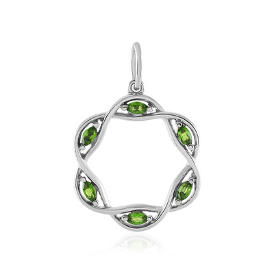 Russian Diopside Silver Pendant