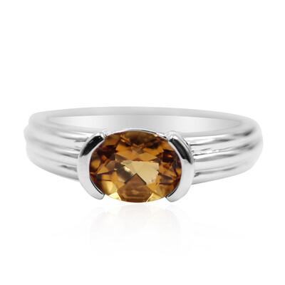 Cognac Scapolite Silver Ring