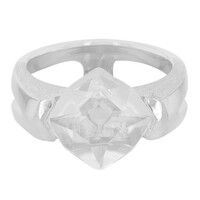 White Quartz Silver Ring