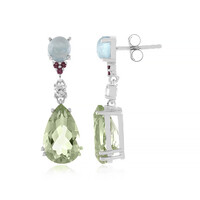 Green Amethyst Silver Earrings