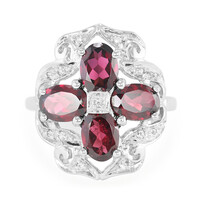 Brazilian Rhodolite Silver Ring