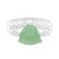 Green Chalcedony Silver Ring