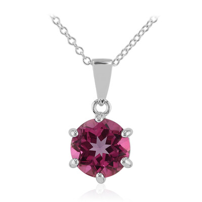 Pink Topaz Silver Necklace