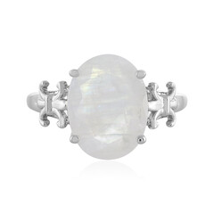 Rainbow Moonstone Silver Ring