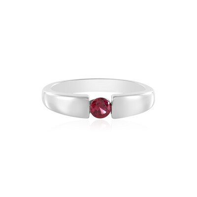 Noble Red Spinel Silver Ring