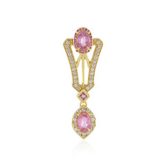 Unheated Ceylon Pink Sapphire Silver Pendant