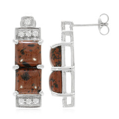 Mahogany Obsidian Silver Earrings