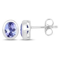 Tanzanite Silver Earrings