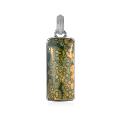 Ocean Jasper Silver Pendant (Bali Barong)