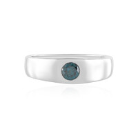 I2 Blue Diamond Silver Ring