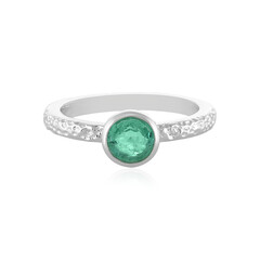 Russian Emerald Silver Ring