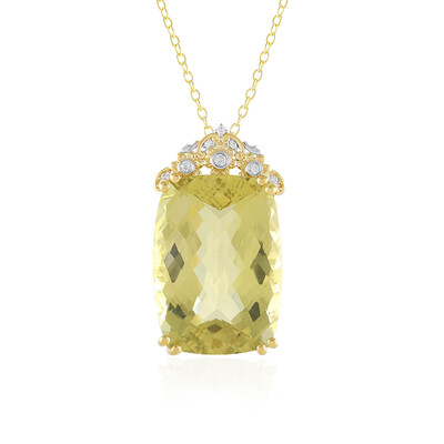 Ouro Verde Quartz Silver Necklace (Gems en Vogue)