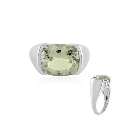 Green Amethyst Silver Ring